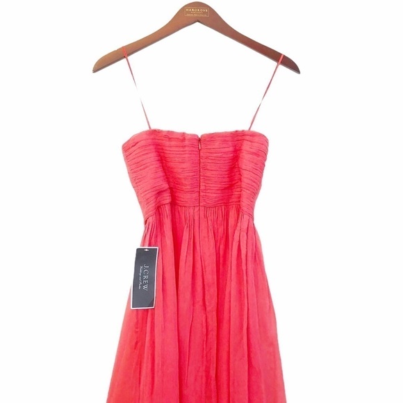 J. CREW COLLECTION NWT Silk Strapless Party Dress Size 2 in Coral Pink - Picture 13 of 16